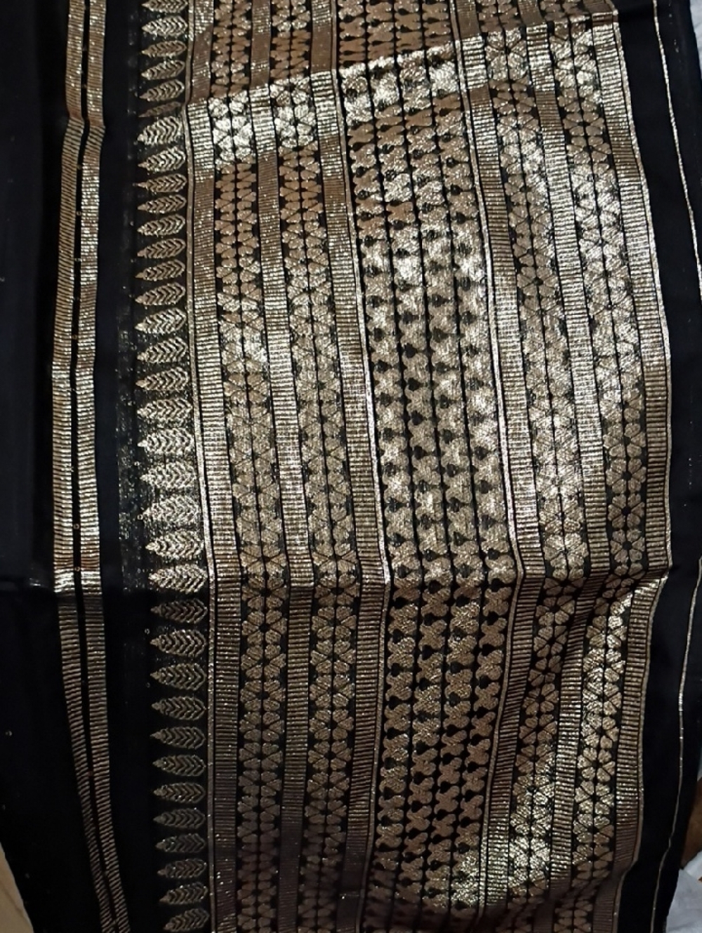 Black and Gold Decorative Fabric Panel